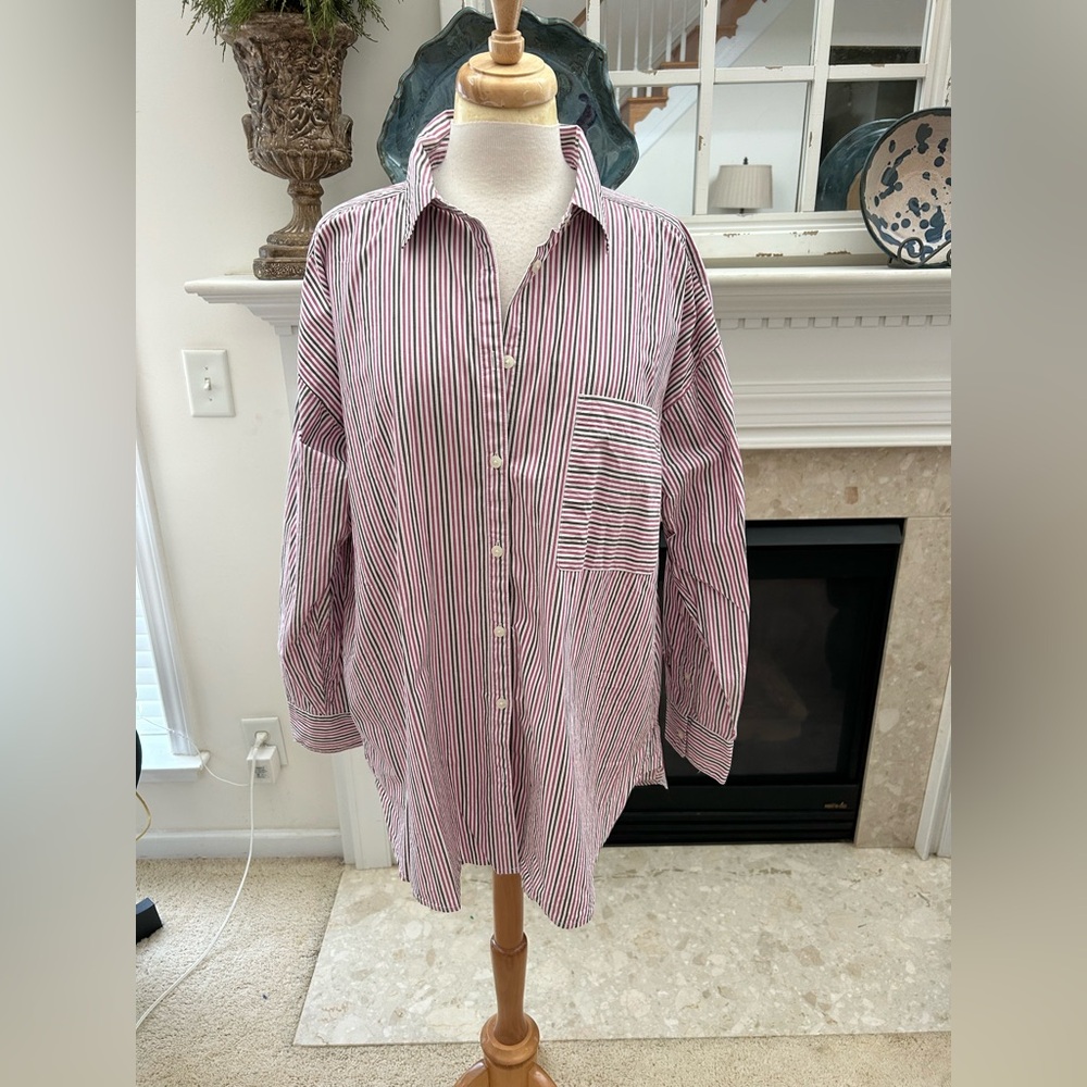 LOFT Oversized Striped Shirt